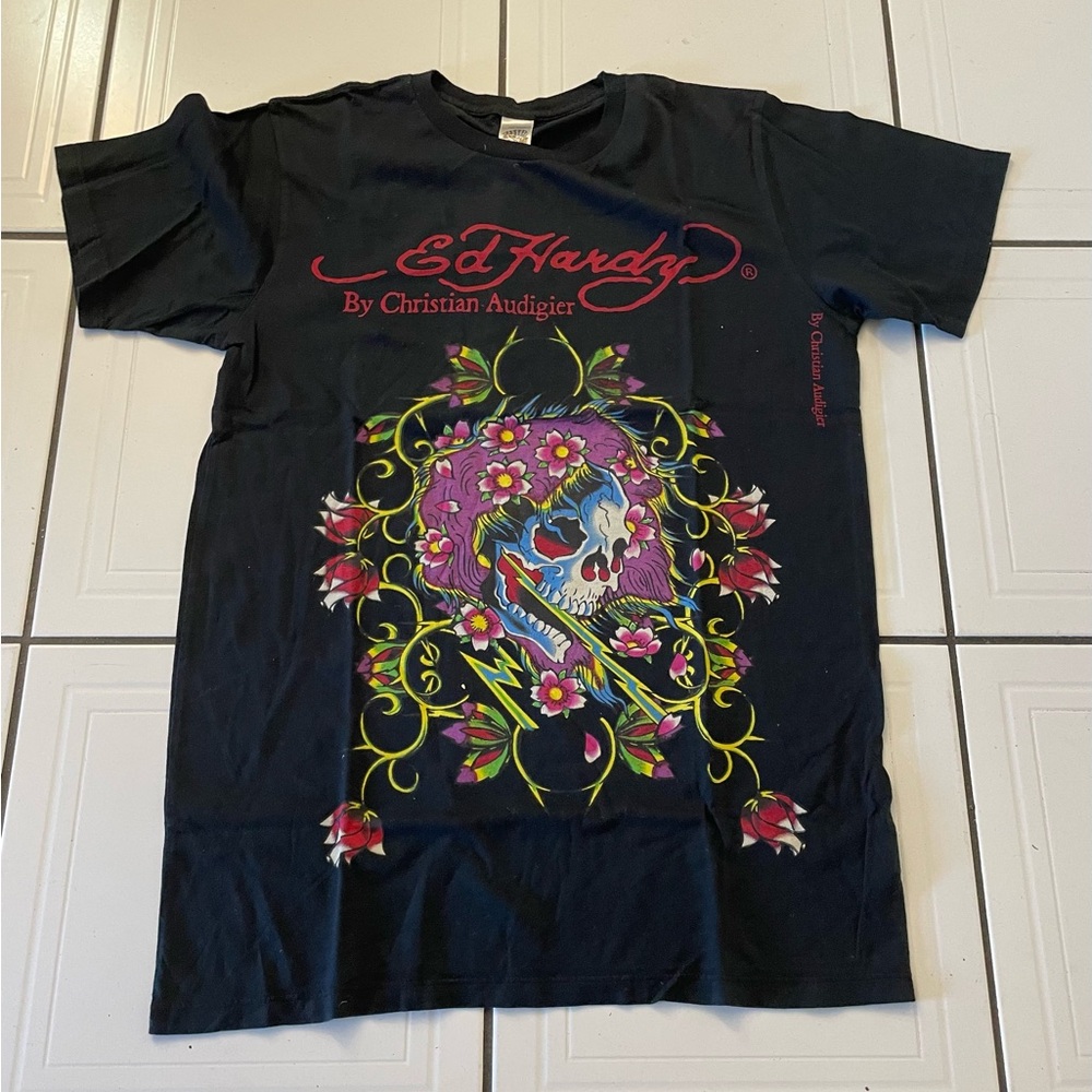 Ed Hardy Christian Audigier Love Kills Slowly Top Original True Vintage NT Sz M